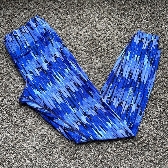 Calvin Klein Performance Quick Dry Blue Leggings - Picture 1 of 8